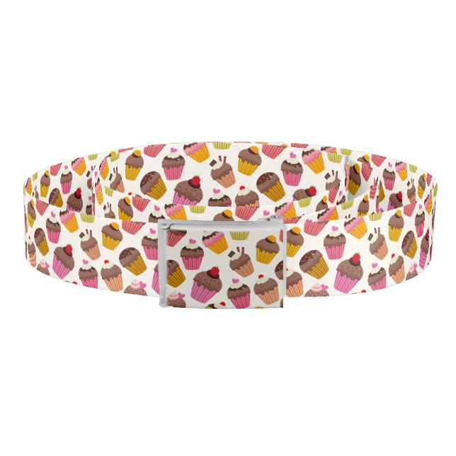 Cupcake Pattern, Muffin Pattern, Chocolate, Hearts Belt (Coil)