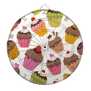Cupcake Pattern, Muffin Pattern, Chocolate, Hearts Dart Board