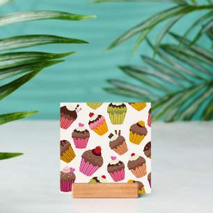 Cupcake Pattern, Muffin Pattern, Chocolate, Hearts Holder