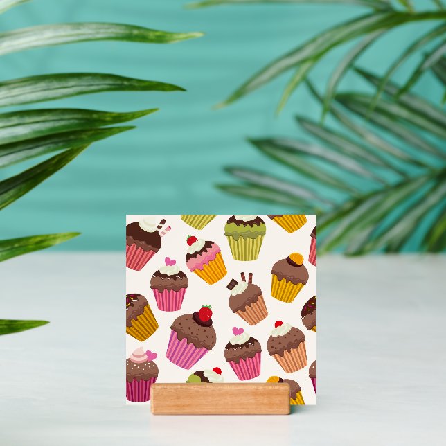 Cupcake Pattern, Muffin Pattern, Chocolate, Hearts Holder (Insitu 2)