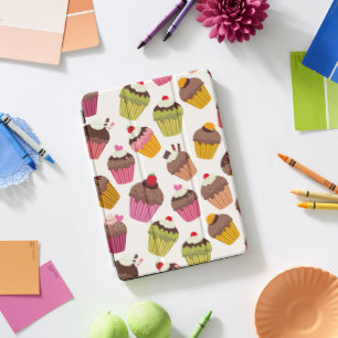 Cupcake Pattern, Muffin Pattern, Chocolate, Hearts iPad Pro Cover