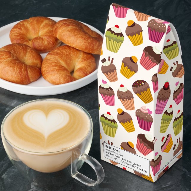 Cupcake Pattern, Muffin Pattern, Chocolate, Hearts Roasted Coffee (Breakfast)