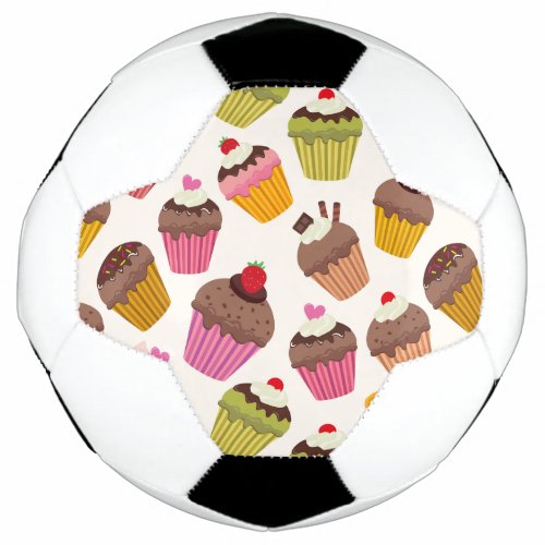 Cupcake Pattern Muffin Pattern Chocolate Hearts Soccer Ball