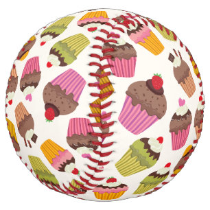 Cupcake Pattern, Muffin Pattern, Chocolate, Hearts Softball