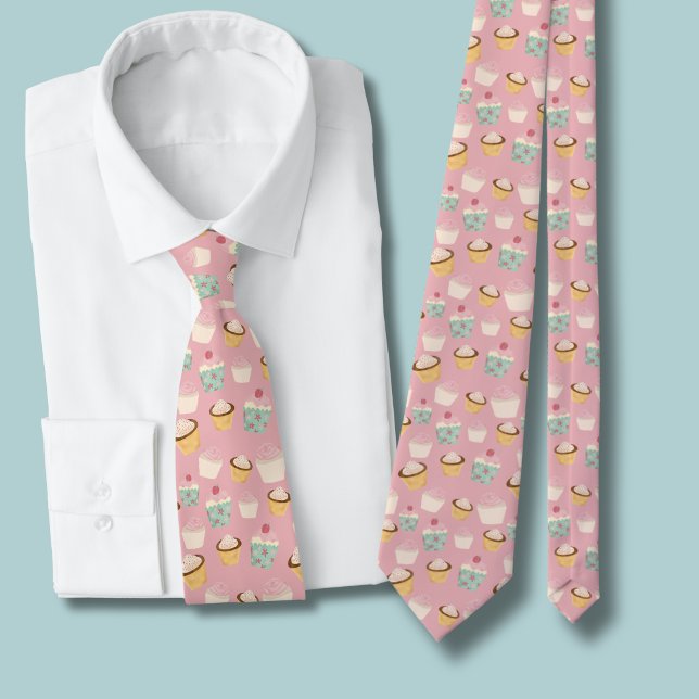 Cupcake Pattern Neck Tie (cupcake pattern tie )