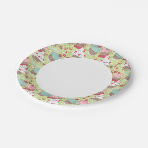 Cupcake pattern paper plates