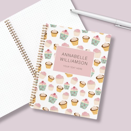 Cupcake Pattern Personalized Notebook