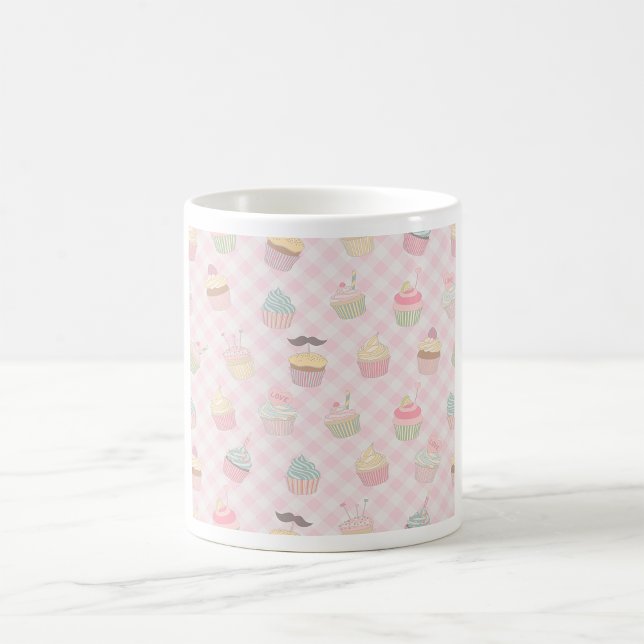 Cupcake Pattern Pink Gingham Coffee Mug (Creator Uploaded)