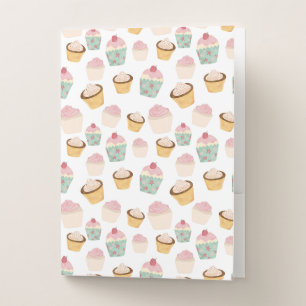 Cupcake Pattern Pocket Folder