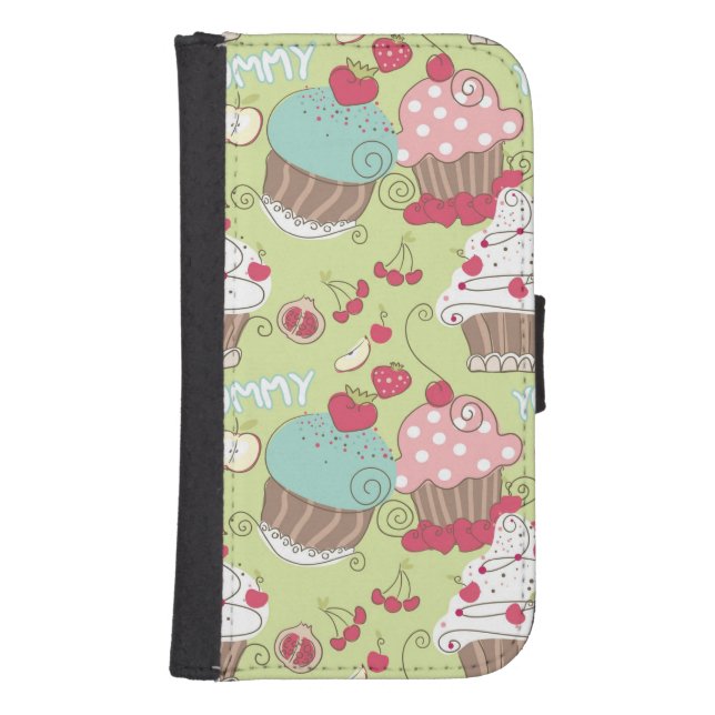 Cupcake pattern samsung galaxy wallet case (Front)