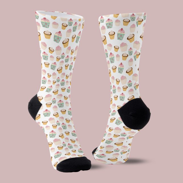 Cupcake Pattern Socks (Fun cupcake pattern socks. Other colors & products available.)