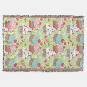Cupcake pattern throw blanket