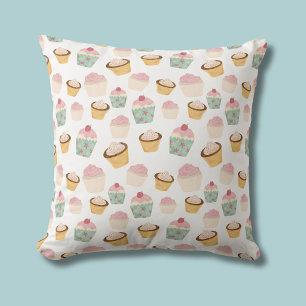 Cupcake Pattern Throw Pillow