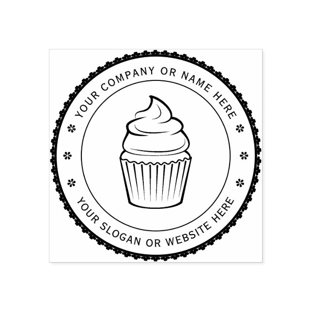 CUPCAKE | Personalized Business Logo Rubber Stamp (Imprint)