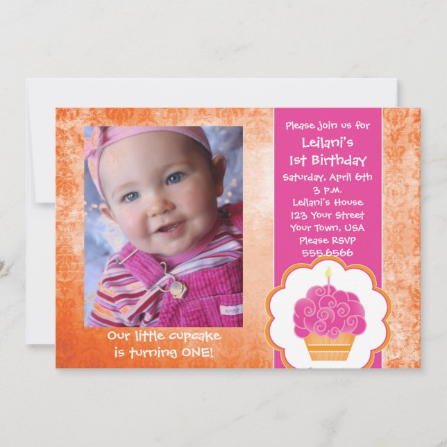 Cupcake Photo Invitations (Front)
