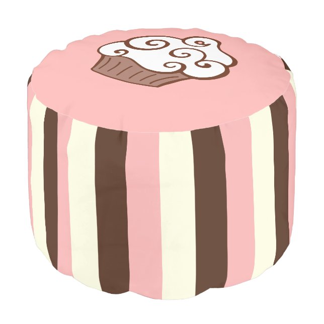 Cupcake Pillow Pouf Ottoman (Angled Back)