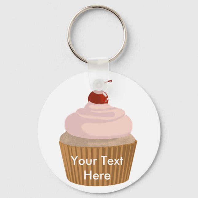 Cupcake-Pink and Brown Keychain (Front)