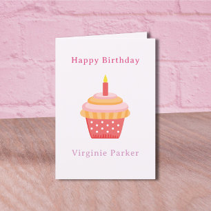 Cupcake Pink Birthday Card