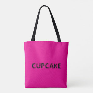 Cupcake Pink Custom Text Two Tone Tote Bag