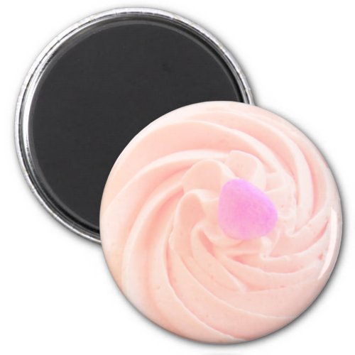 Cupcake pink frosting heart candy cute magnet