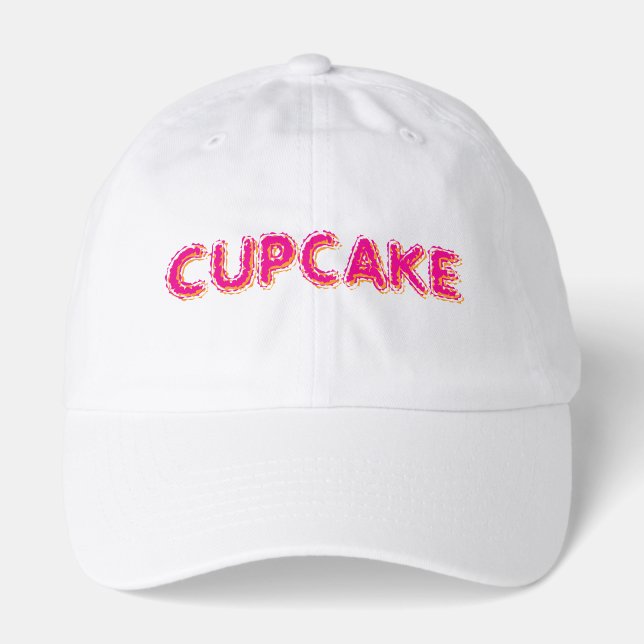 Cupcake Pink Personalized Text  Hat (Front)
