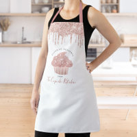 Cupcake Pink Rose Glitter Drips Bakery Pastry Chef