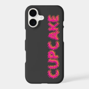 Cupcake Pink Text Custom Black iPhone 17 Case