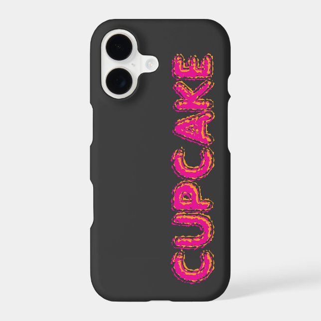 Cupcake Pink Text Custom Black  Iphone Case (Back)