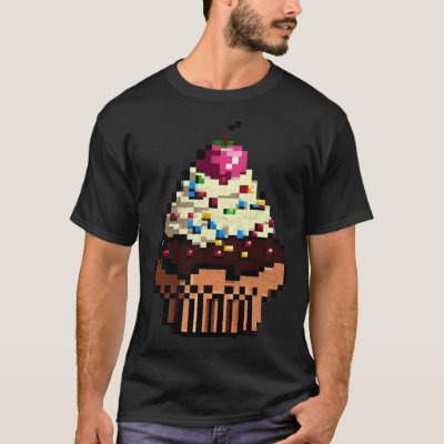 Cupcake Pixel 8 bit Retro Hungry Byte Game Cake Fo T-Shirt