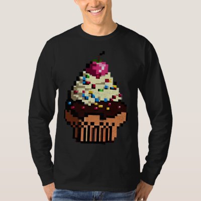 Cupcake Pixel 8 bit Retro Hungry Byte Game Cake Fo T-Shirt