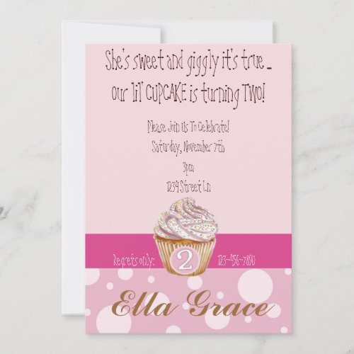Cupcake &amp; Polka Dots - 2nd Invitations
