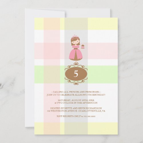 Cupcake Princess Birthday Party Invitations