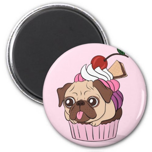 Cupcake Pug Magnet