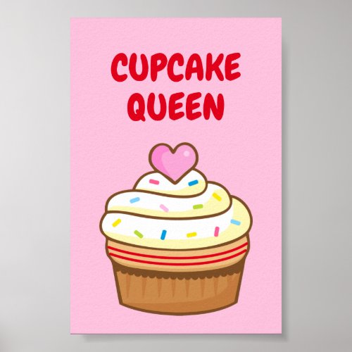 Cupcake Queen baking NAME sign poster
