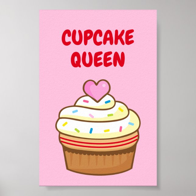 Cupcake Queen baking NAME sign poster (Front)