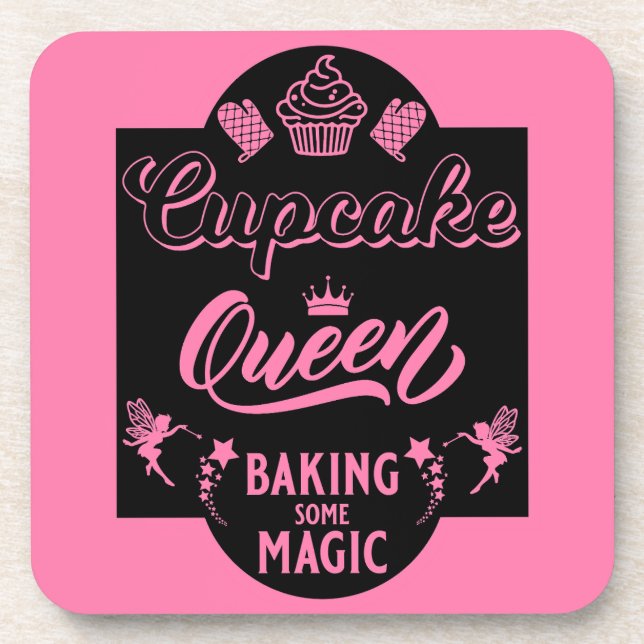 Cupcake Queen Beverage Coaster (Front)