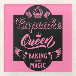Cupcake Queen Glass Coaster