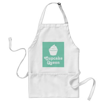 Cupcake Queen | Mint Green Baking Apron For Mom by logotees at Zazzle