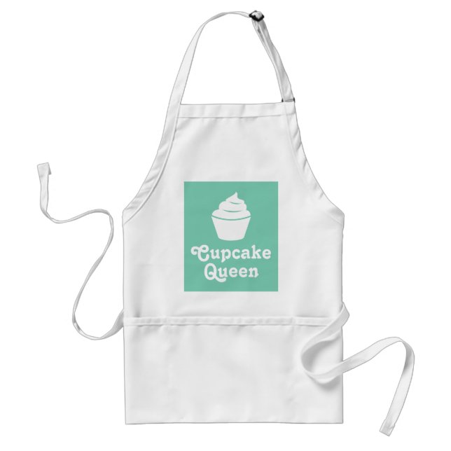 Cupcake queen | Mint green baking apron for mom (Front)