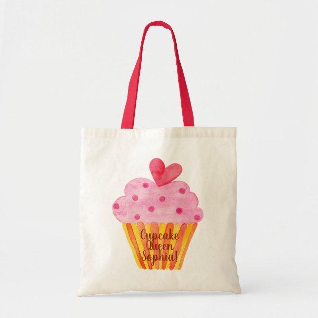 Cupcake Queen watercolor - NAME - Tote Bag (Front)