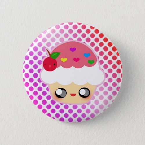 Cupcake Rainbow Pinback Button