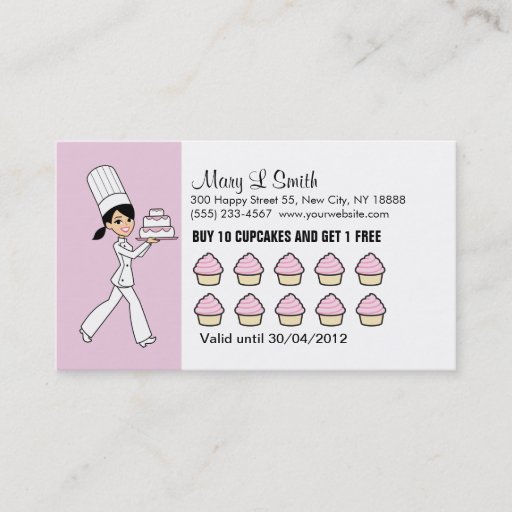 Customizable Cupcake reward card 2 business cards