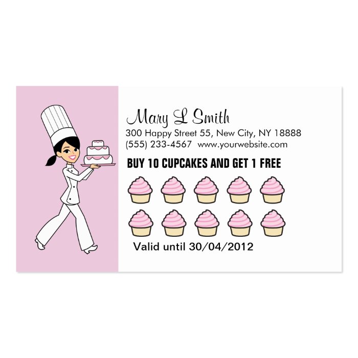 Cupcake reward card 2 business cards