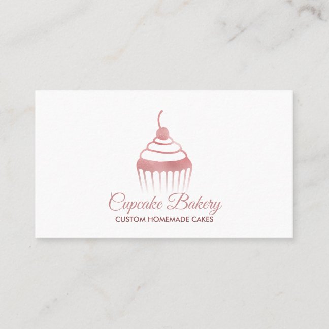 Cupcake Rose gold Cute Business Card