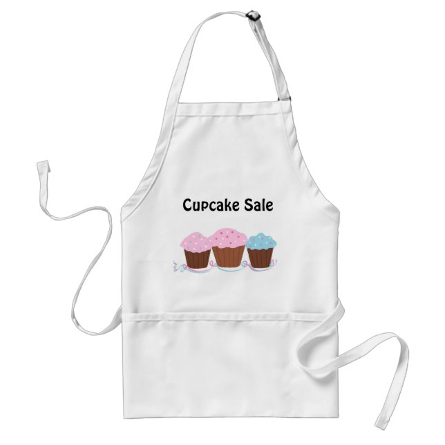 Cupcake Sale - Trio of Frosted Cupcakes Adult Apron (Front)