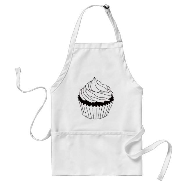 cupcake scribbles adult apron (Front)