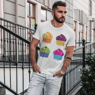 Cupcake Set with Sprinkles Bright Dessert T-Shirt