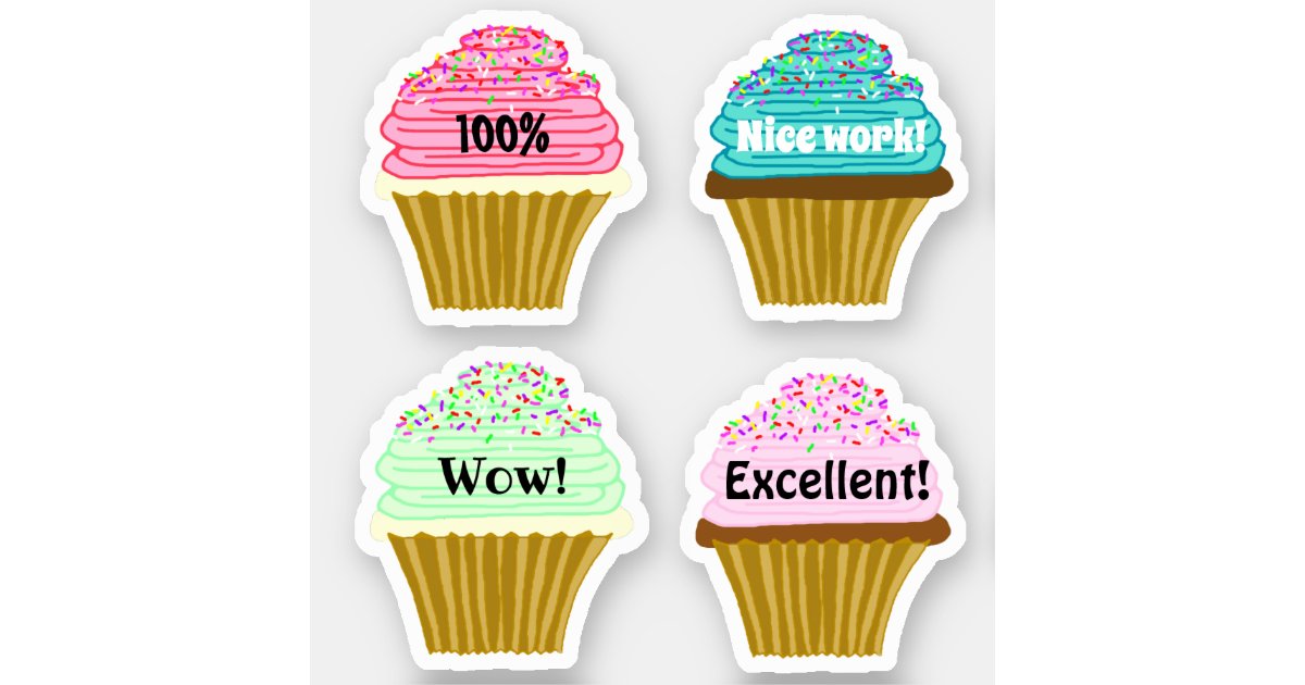 Cupcake Shapes Classroom Encouragement Sticker