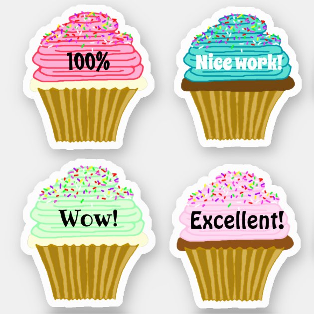 Cupcake Shapes Classroom Encouragement Sticker
