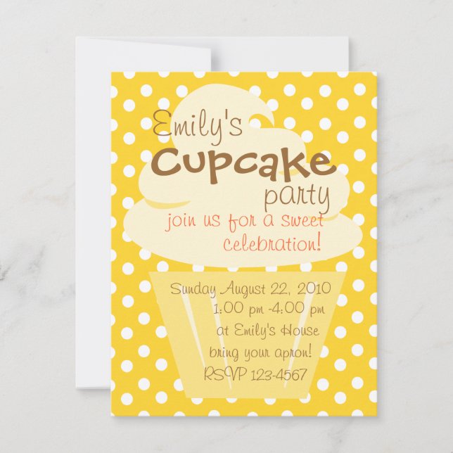 Cupcake Shaping Up Nicely Invitation (Front)